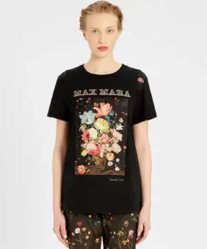 Max Mara Printed Cotton Jersey T-Shirt, Black-20253666