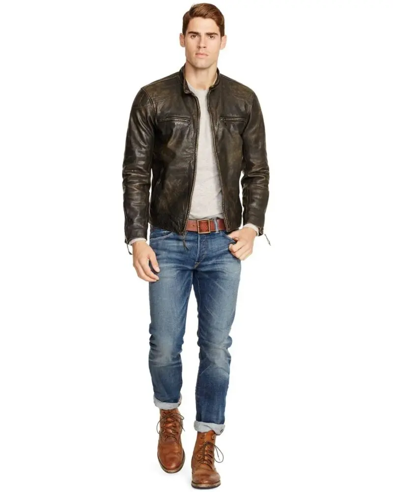 Polo Ralph Lauren Distressed Leather Jacket - Image 4