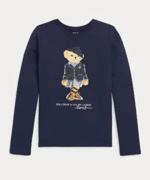 Polo Ralph Lauren Girls Polo Bear Cotton Long-Sleeve Tee-20236674