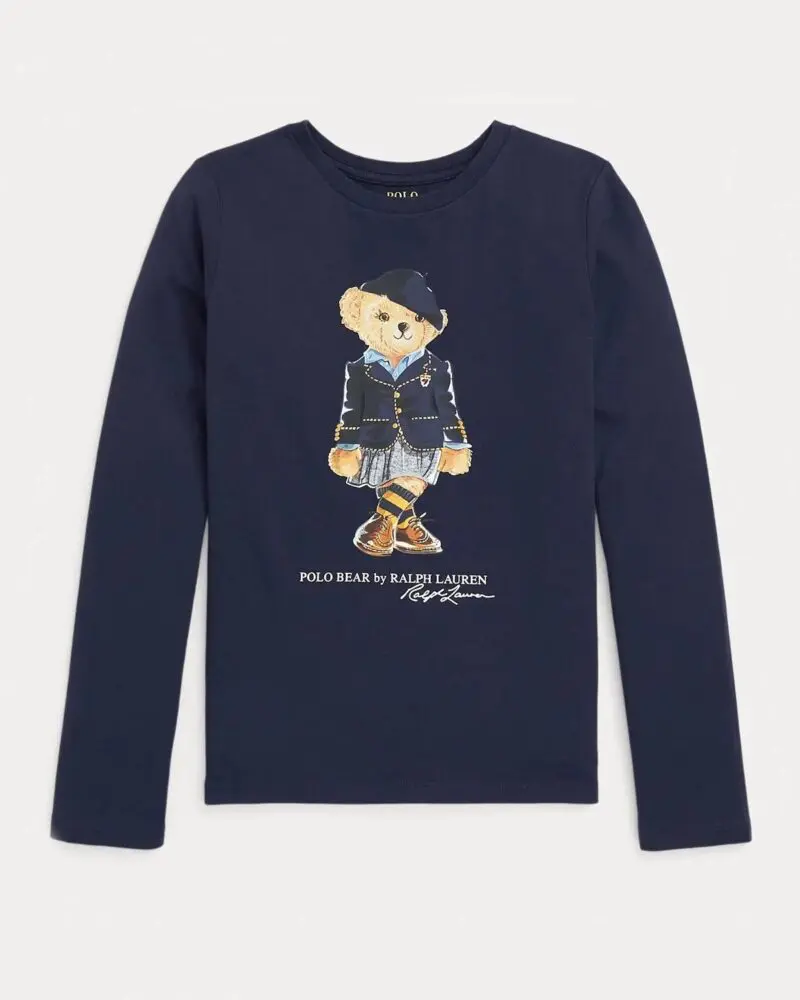 Polo Ralph Lauren Girls Polo Bear Cotton Long-Sleeve Tee-20236675