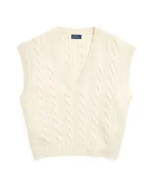 Polo Ralph Lauren Sleeveless Cable-Knit Sweater In Beige-20236773