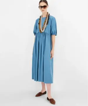 S Max Mara Cotton Poplin Light Blue Dress-20254008