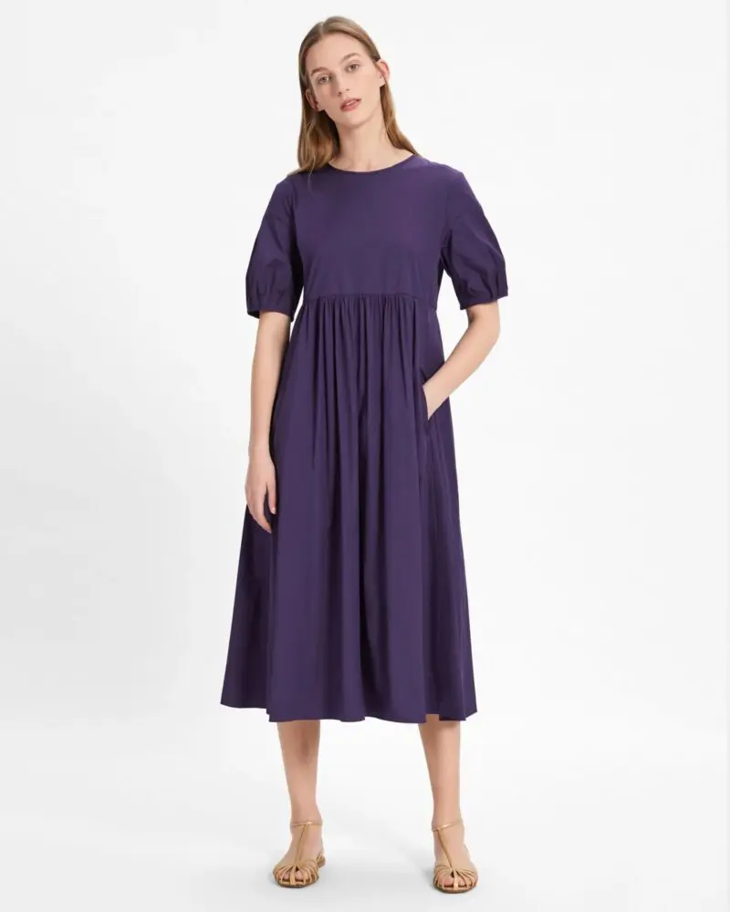 S Max Mara Cotton Poplin Purple Dress-20254003