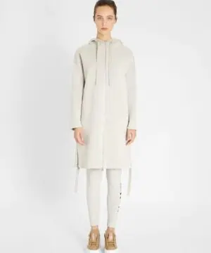 S Max Mara Light Gray Adesso Zip-Up Hoodie-20237951
