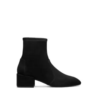 Stuart Weitzman Accordion Black Suede Bootie-20238994
