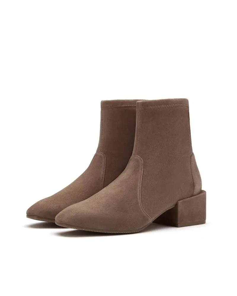 Stuart Weitzman Accordion Brown Suede Bootie - Image 2