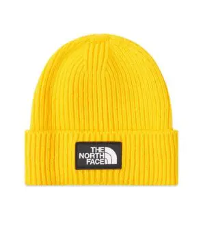 The North Face Logo Box Cuffed Beanie In Yollow-20245647