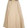 Tory Burch A-Line Poplin Pleated Skirt-20249857