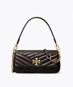 Tory Burch Black Kira Chevron Small Flap Shoulder Bag-20243225