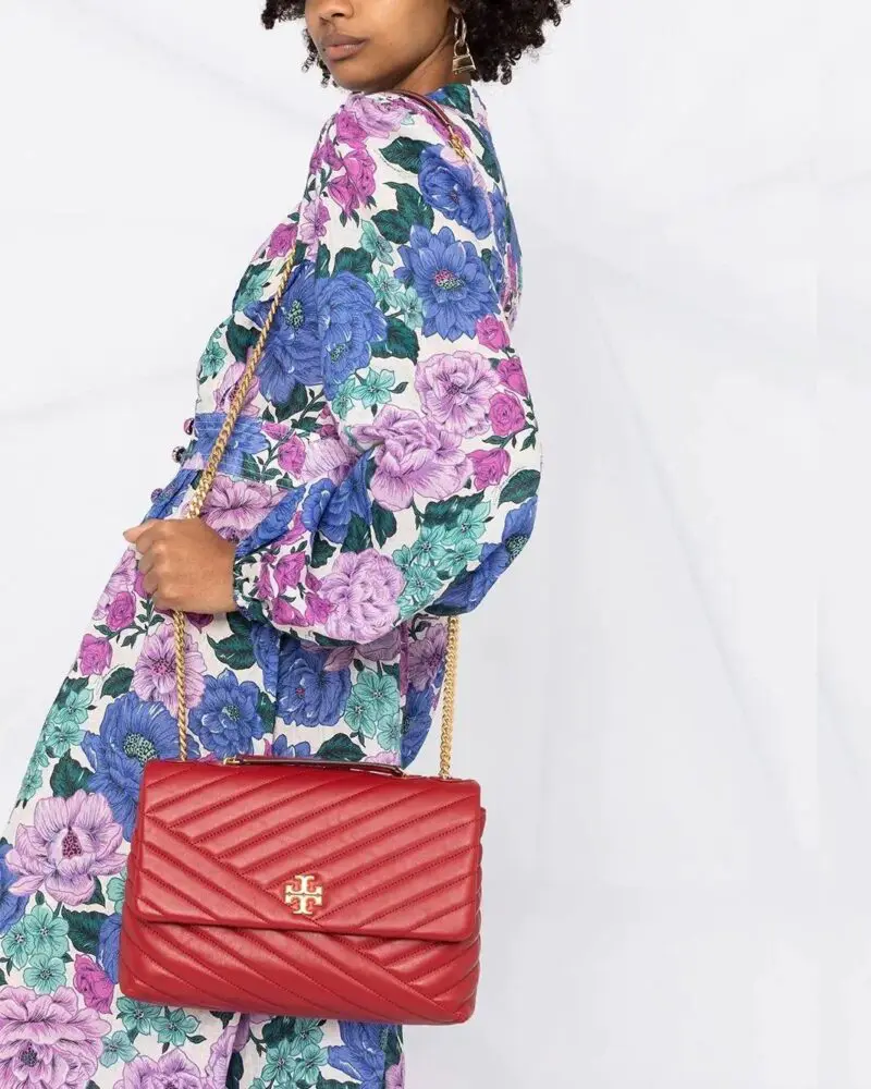 Tory Burch Kira Chevron Convertible Shoulder Bag, Red - Image 2