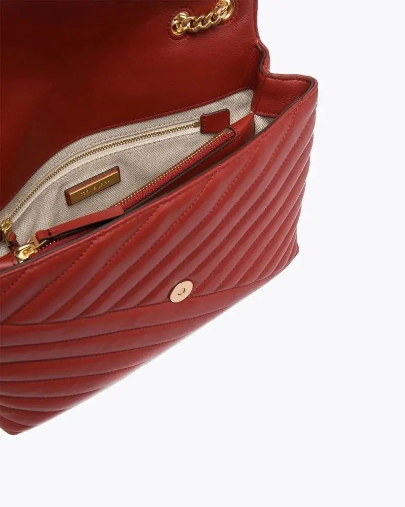 Tory Burch Kira Chevron Convertible Shoulder Bag, Red - Image 4