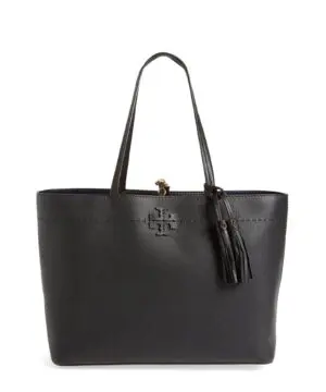 Tory Burch McGraw Leather Tote, Black-20256954