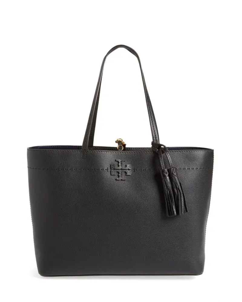 Tory Burch McGraw Leather Tote, Black-20256954