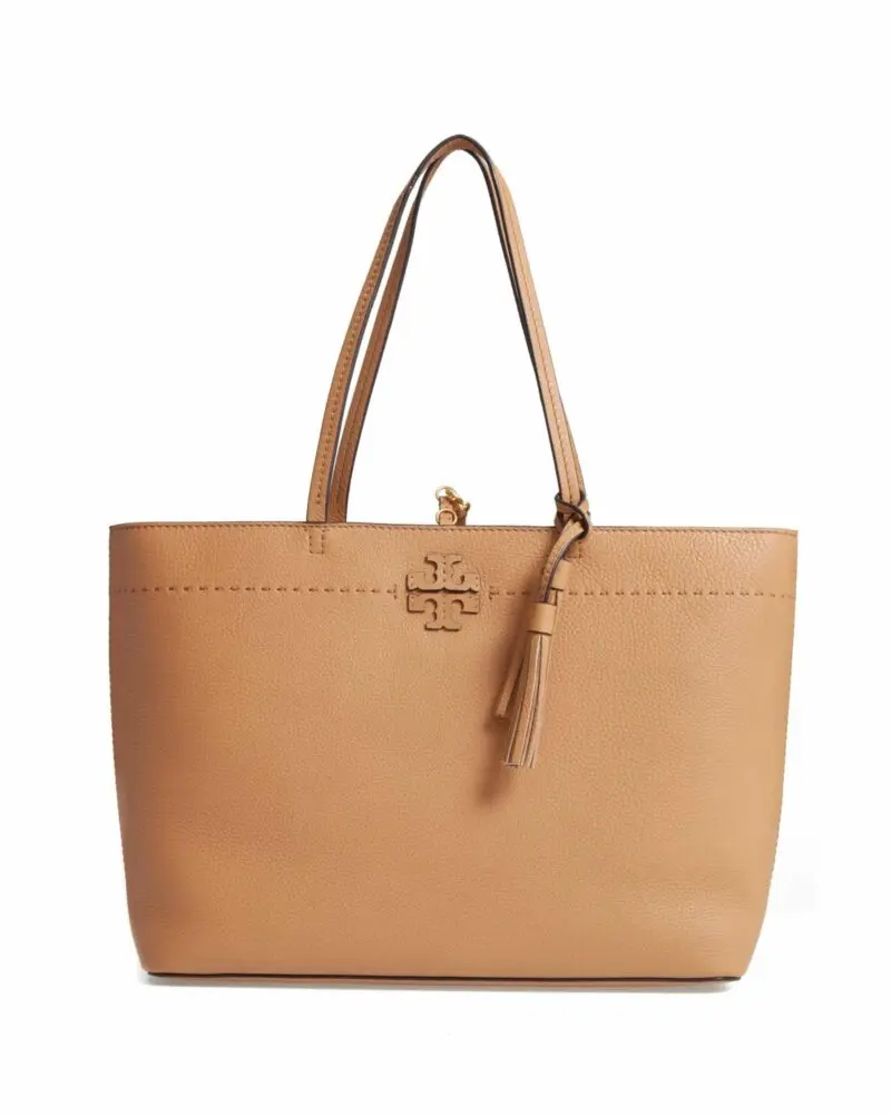 Tory Burch McGraw Leather Tote, Dk Tiramisu-20256961