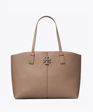 Tory Burch Mcgraw Tote Bag, Silver Maple-20256974