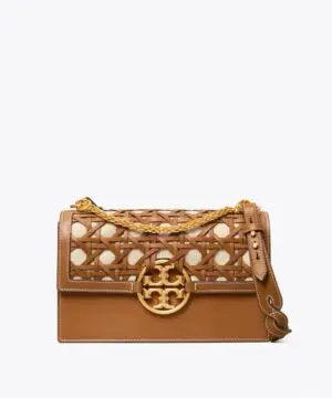 Tory Burch Miller Basket-Weave Shoulder Bag In Moose-20251684