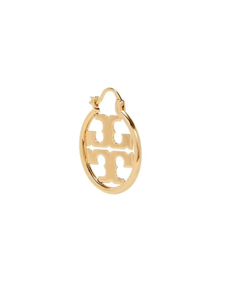 Tory Burch Miller Enamel Small Hoop Earring, Gold - Image 2