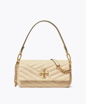 Tory Burch New Cream Kira Chevron Small Flap Shoulder Bag-20243232