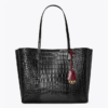 Tory Burch Perry Embossed Triple-Compartment Tote Bag, Black-20257070