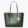 Tory Burch Perry Embossed Triple-Compartment Tote Bag, Deep Kelp-20257063