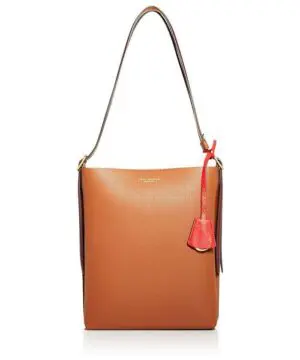 Tory Burch Perry Leather Bucket Bag, Light Umber-20253702