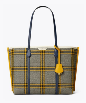 Tory Burch Perry Plaid Triple-Compartment Tote-20258063