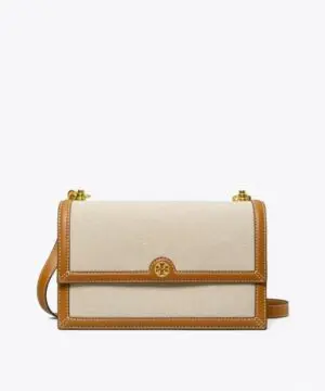 Tory Burch T Monogram Canvas Shoulder Bag In Natural-20251691