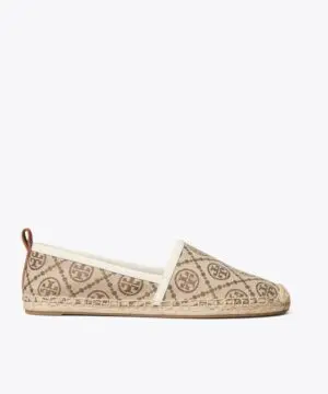 Tory Burch T Monogram Espadrille Flat In Hazel / New Ivory-20252459