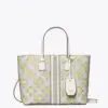 Tory Burch T Monogram Floral Vine Small Top-Zip Tote Bag In Ivory-20252026