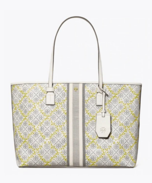 Tory Burch T Monogram Floral Vine Top-Zip Tote Bag In Ivory-20252012