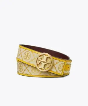 Tory Burch T Monogram Jacquard Belt, Goldfinch-20255737