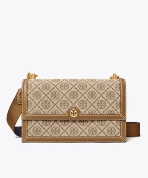Tory Burch T Monogram Jacquard Shoulder Bag, Hazelnut-20248570