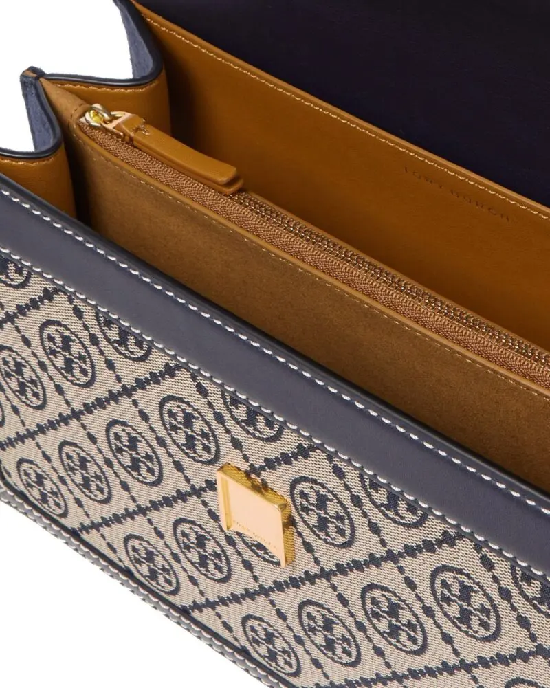 Tory Burch T Monogram Jacquard Shoulder Bag, Tory Navy - Image 3
