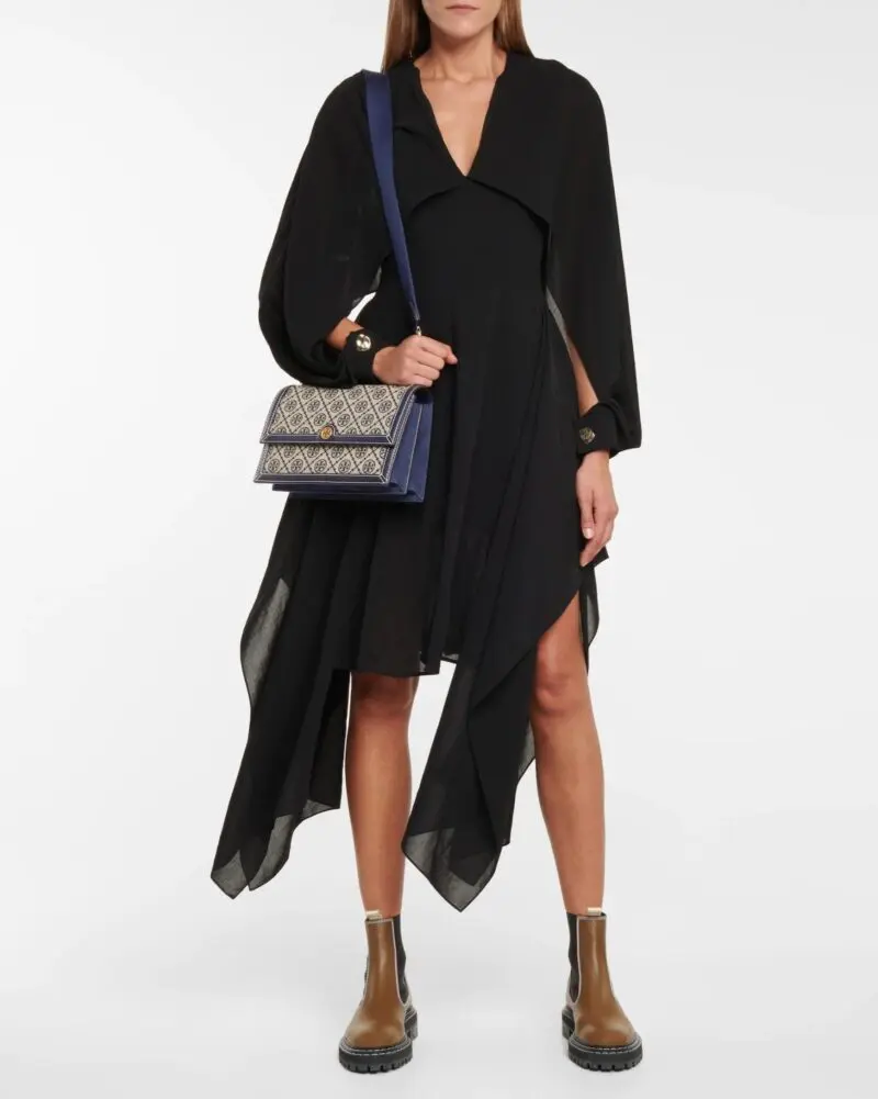 Tory Burch T Monogram Jacquard Shoulder Bag, Tory Navy - Image 4