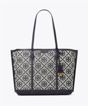 Tory Burch T Monogram Jacquard Triple-Compartment Tote, Tory Navy-20257085