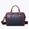 Tory Burch T Monogram Leather Barrel, Royal Navy / Juneberry-20248612