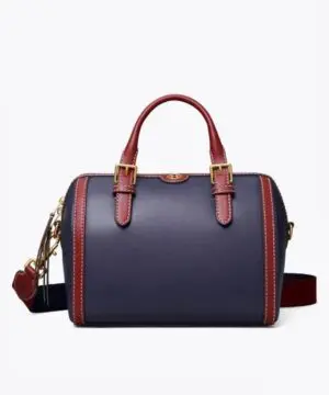 Tory Burch T Monogram Leather Barrel, Royal Navy / Juneberry-20248612