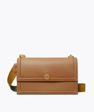 Tory Burch T Monogram Leather Shoulder Bag In Moose-20251705