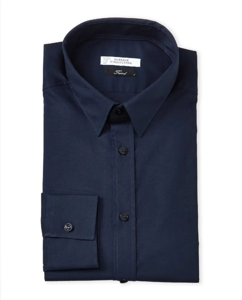 Versace Collection City Fit Dress Shirt, Navy-20227401