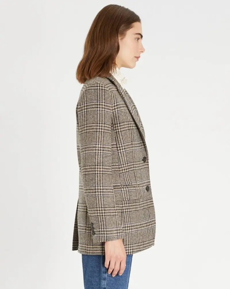 Weekend Max Mara Yarn-dyed Glen Plaid Wool Blazer - Image 3