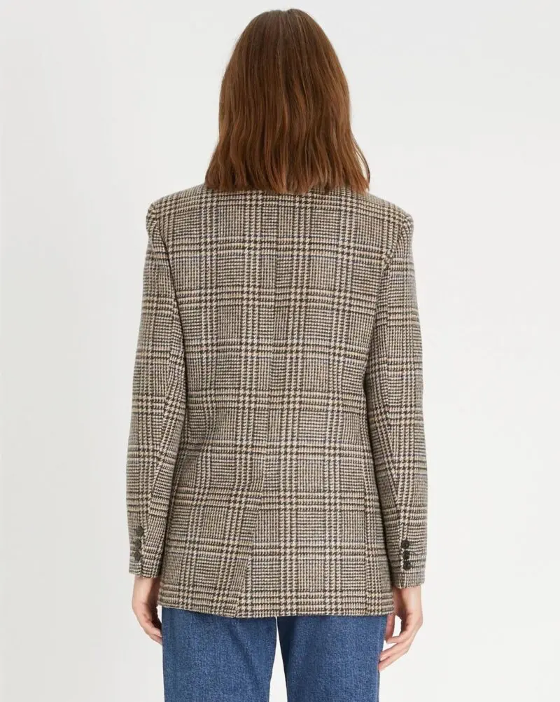 Weekend Max Mara Yarn-dyed Glen Plaid Wool Blazer - Image 4