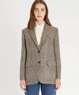 Weekend Max Mara Yarn-dyed Glen Plaid Wool Blazer-20246928