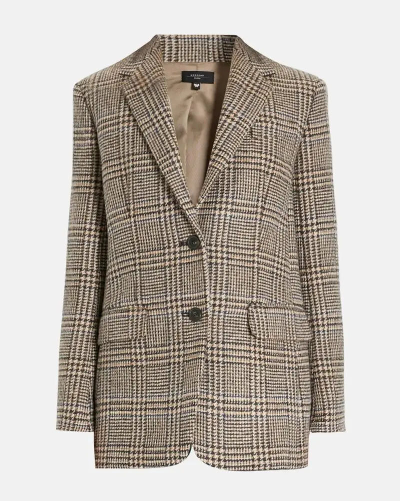 Weekend Max Mara Yarn-dyed Glen Plaid Wool Blazer - Image 5