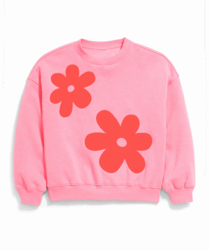 Oversized Graphic Tunic Sweatshirt for Girls