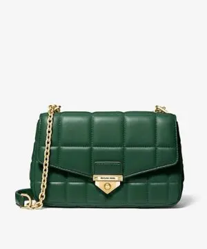 Michael Kors SoHo Large Quilted Leather Shoulder Bag, Green-20249078