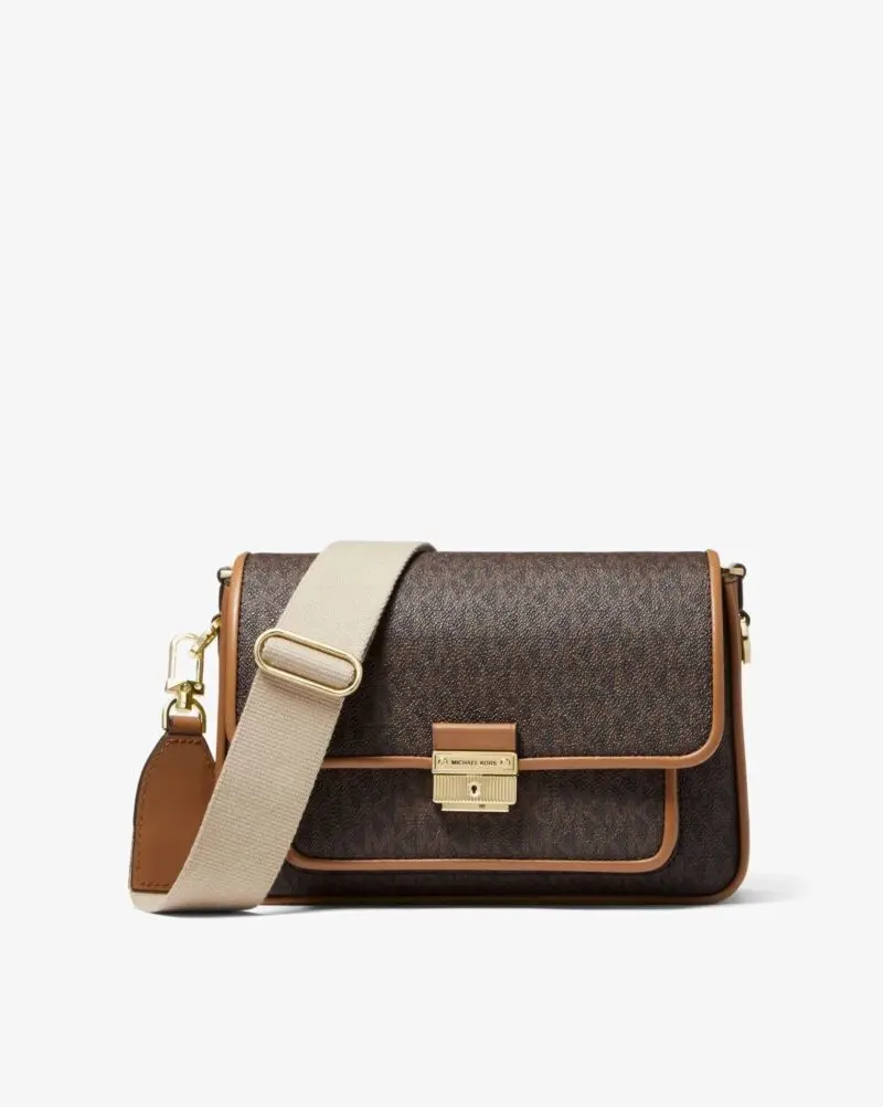 Michael Kors Bradshaw Medium Logo and Leather Messenger-20249128