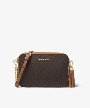Michael Michael Kors Ginny Medium Logo Crossbody Bag, Brown-20254842