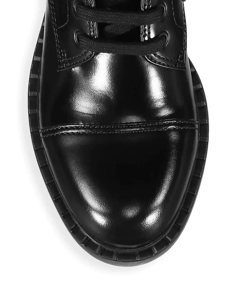 Prada Chocolate Lace-Up Combat Boots - Image 4