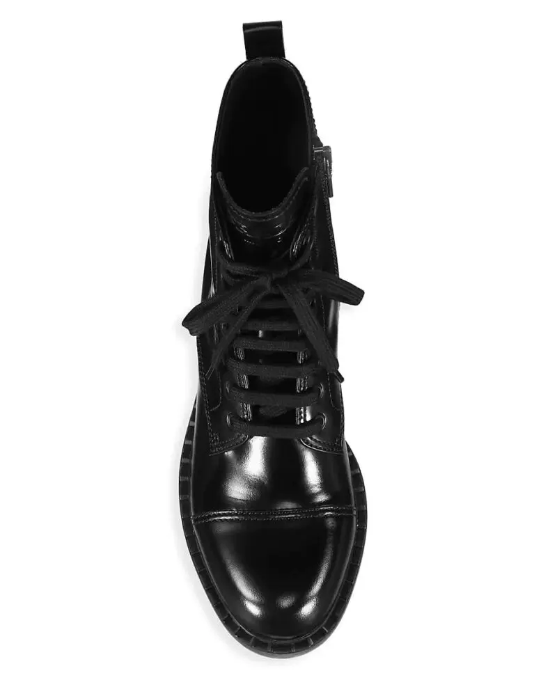 Prada Chocolate Lace-Up Combat Boots - Image 5