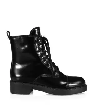 Prada Chocolate Lace-Up Combat Boots-20236417